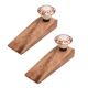 2 Pieces Pink Wheel Flower Ceramic Wooden Door Stopper